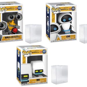 Funko Pop - Disney Pixar - Wall-E, Eve, and Mo Figures - in Pop Protector and Box - Set of 3