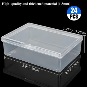 24PCS Thicken Playing Card Case Clear Plastic Gaming Game Card Holder Organizer, Snaps Closed Clear Card Box Small Hard Plastic Card Storage Box, Empty Trading Card Storage Box 3.8x2.7x0.82 Inch