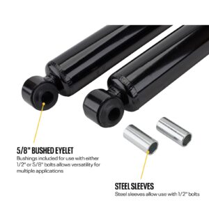 Speedway Short Gas-Filled Tube Shocks, Black, Set of 4