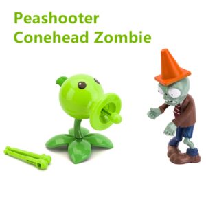 JHESAO 2 PCS Plants and Zombies Toys Action Figures Zombies PVZ Toys Set 1 2 Series Great Gifts for Kids and Fans,Birthday and Christmas Party