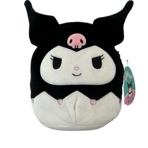 Squishmallows Official Kellytoy Sanrio Squad Squishy Stuffed Plush Toy Animal (Kuromi, 8 Inch)