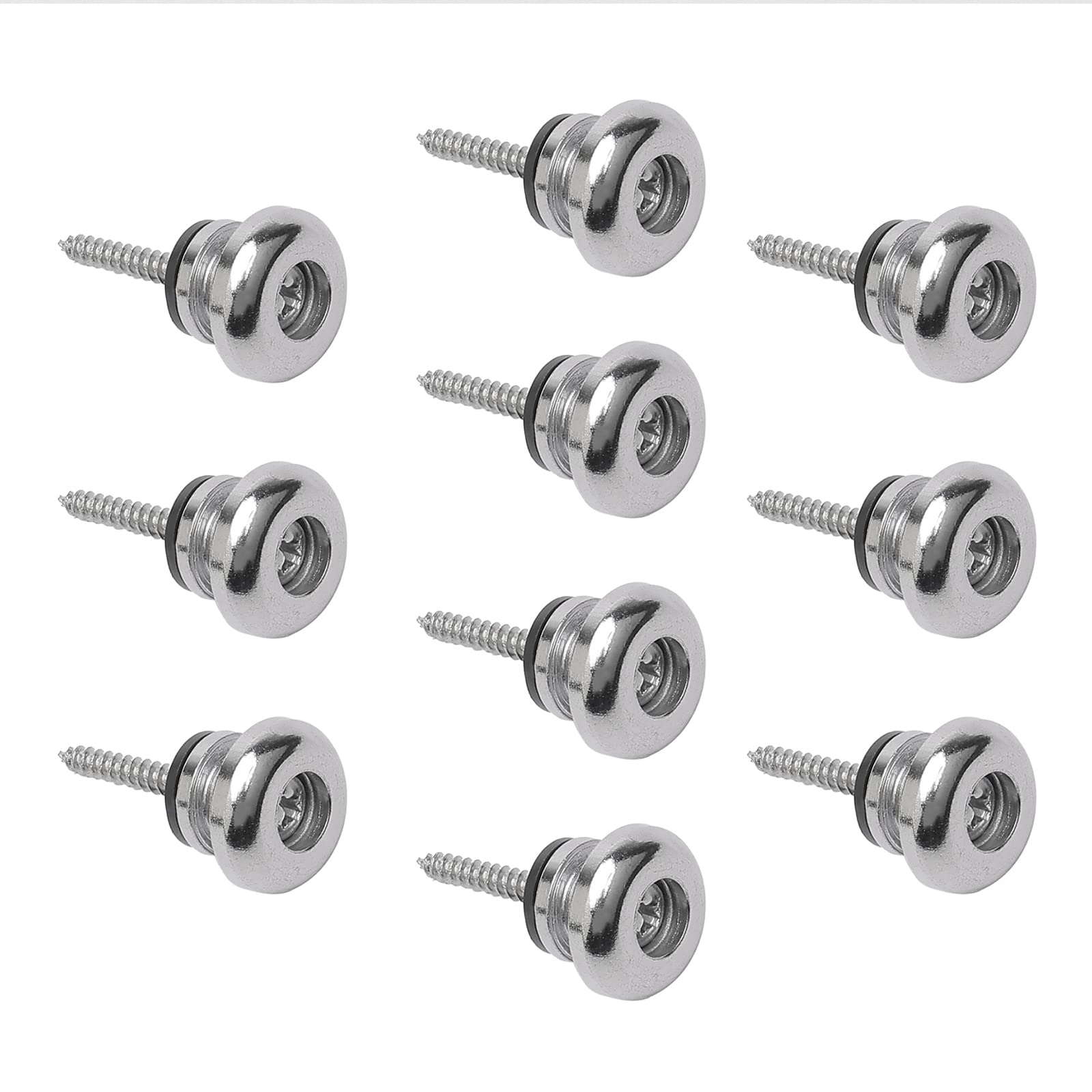 Unxuey Silver Guitar Strap Buttons End Pins Strap Locks Mushrooms Head with Mounting Screws for Acoustic Electric Guitar Bass Ukulele 10PCS