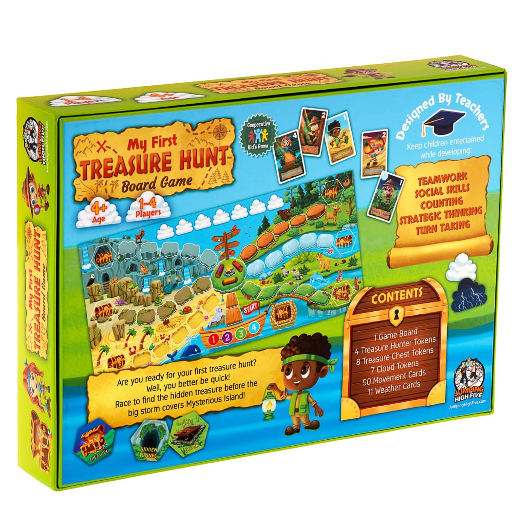 Jumping High Five My First Treasure Hunt Board Game! Cooperative Island Explorer Game for Kids Ages 4 and Up, an Exciting Buried Treasure Adventure Perfect for Family Game Night