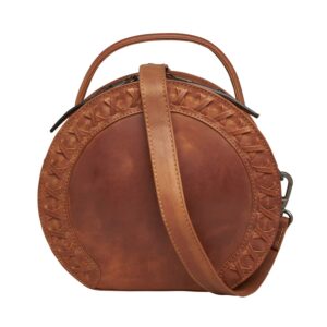 lady conceal oaklee concealed carry crossbody - womens locking concealed carry purse - crossbody bag with gun holster (cognac)