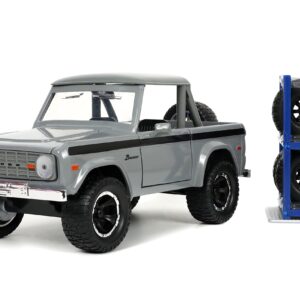 Jada Toys Just Trucks 1:24 1973 Ford Bronco Die-cast Car Grey, Toys for Kids and Adults