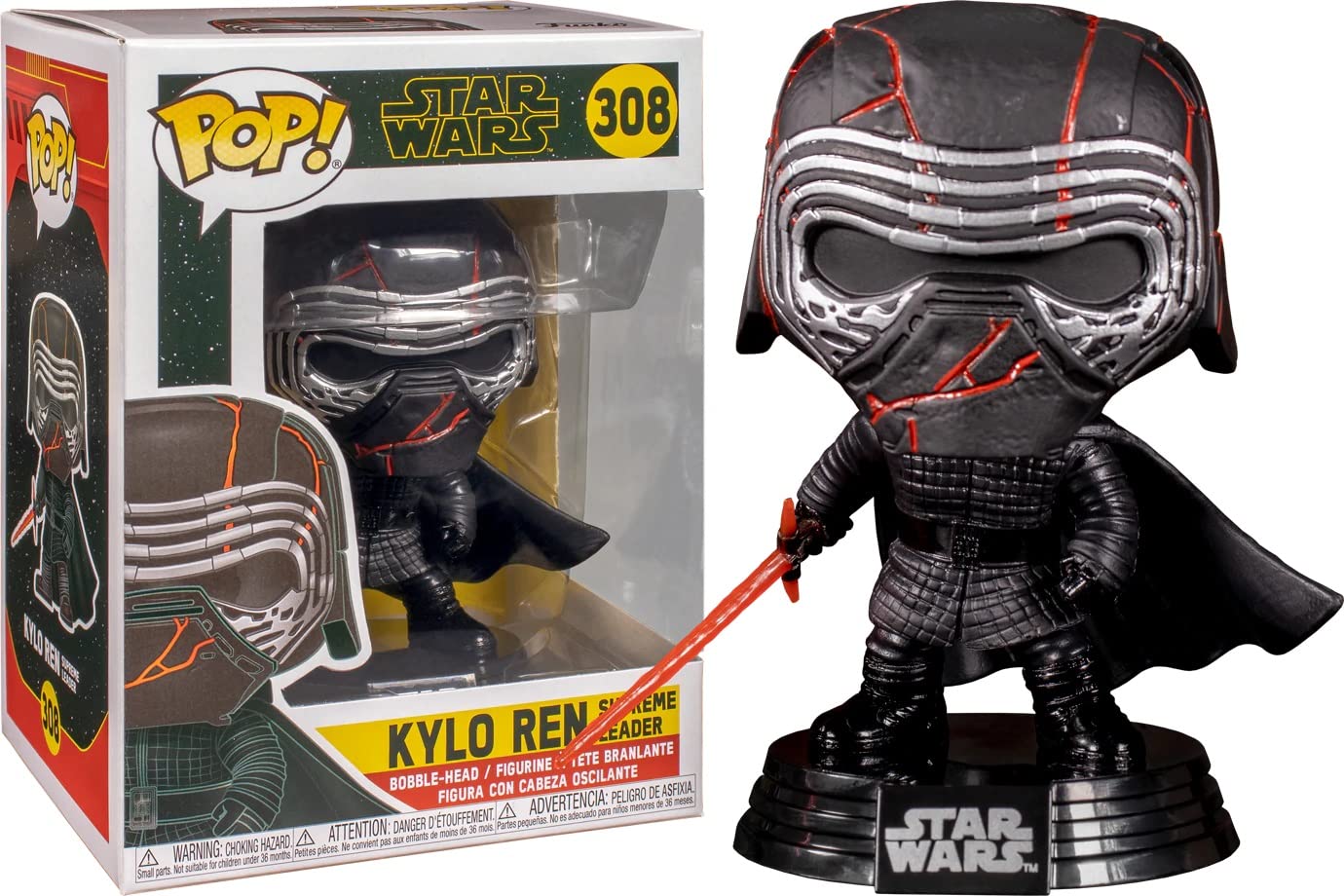 POP Star Wars: The Rise of Skywalker - Supreme Leader Kylo Ren Funko Vinyl Figure (Bundled with Compatible Box Protector Case), Multicolor, 3.75 inches