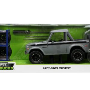 Jada Toys Just Trucks 1:24 1973 Ford Bronco Die-cast Car Grey, Toys for Kids and Adults