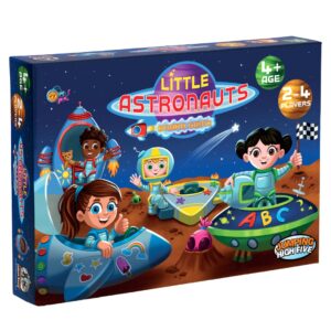 jumping high five little astronauts board game! space adventure game for kids ages 4 and up, learn through play, fly around the solar system in a rocket ship, perfect for family game night