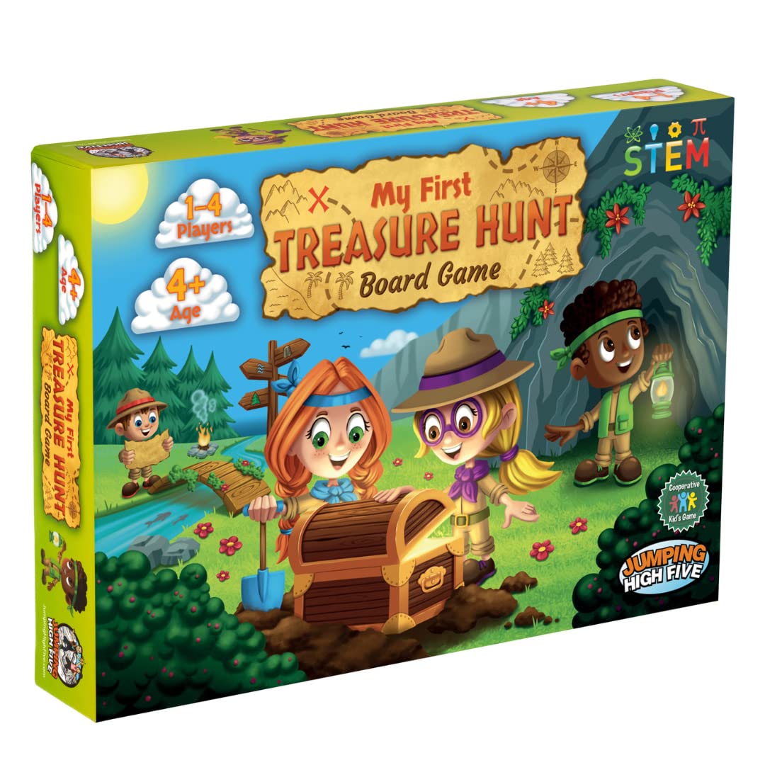 Jumping High Five My First Treasure Hunt Board Game! Cooperative Island Explorer Game for Kids Ages 4 and Up, an Exciting Buried Treasure Adventure Perfect for Family Game Night