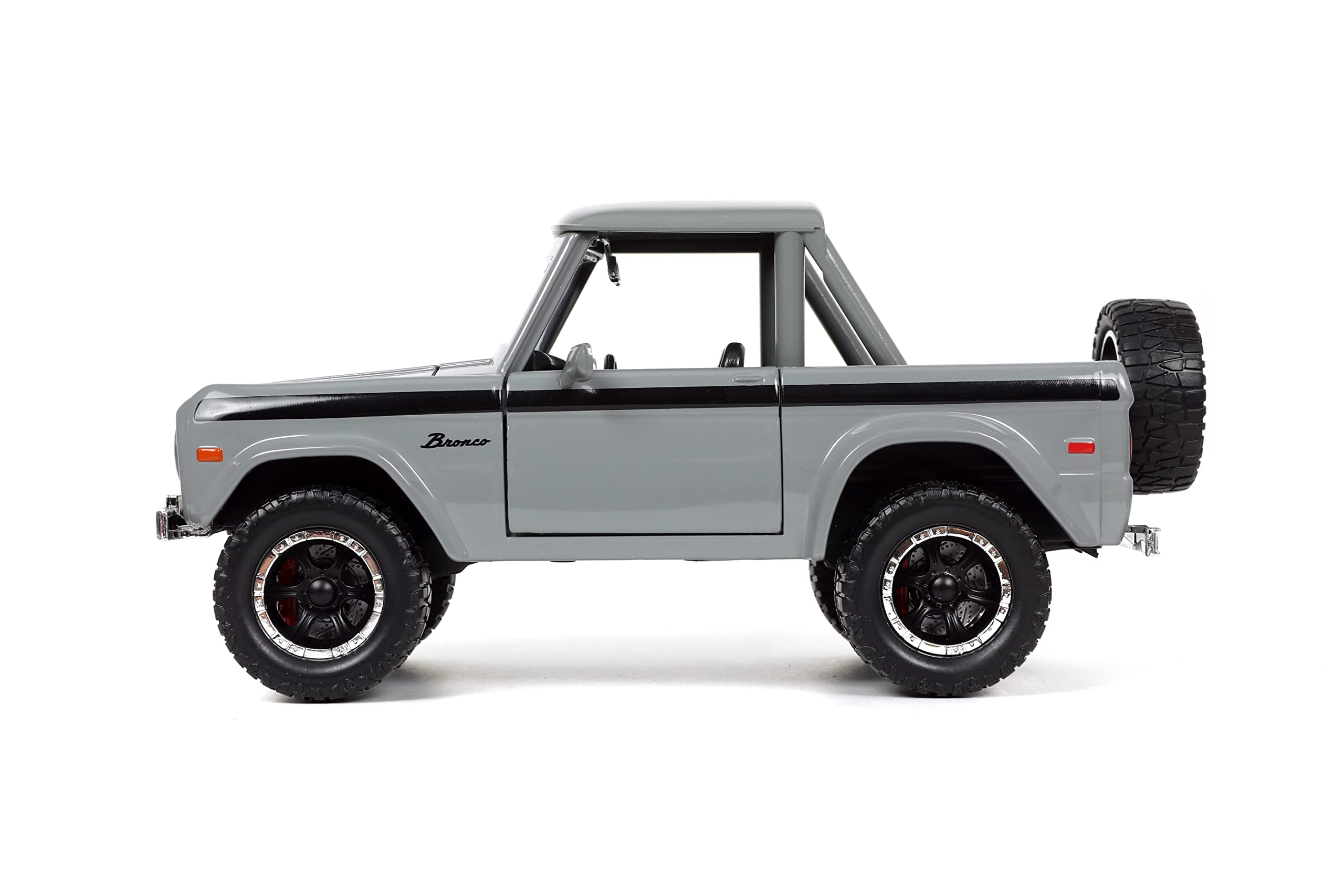 Jada Toys Just Trucks 1:24 1973 Ford Bronco Die-cast Car Grey, Toys for Kids and Adults