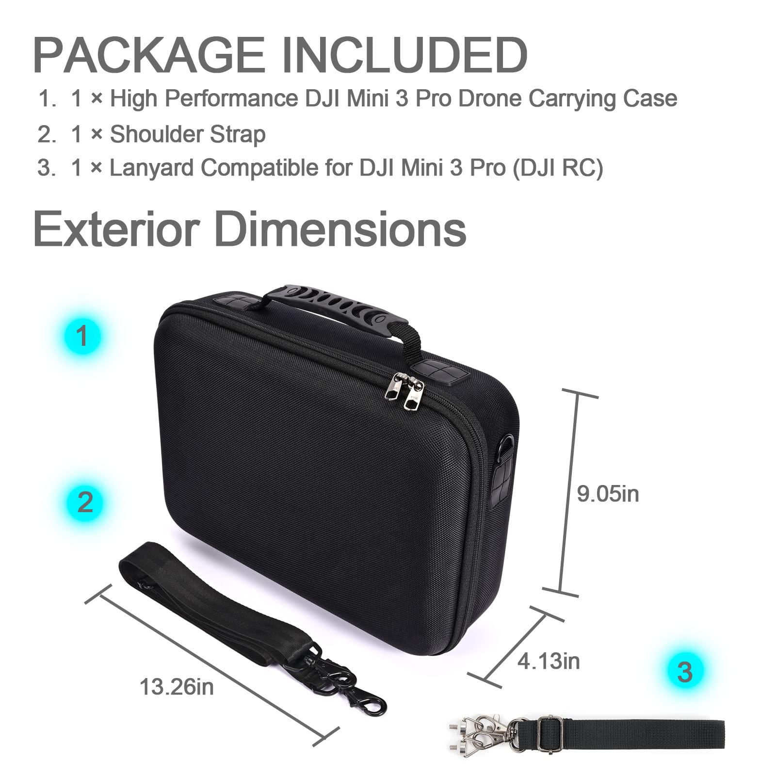 RAIACE Hard Travel Carrying Case Compatible with DJI Mini 3 Pro and its Accessories. (Case Only)