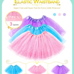 Princess Dresses for Girls Fairy Wings, BIBUTY Dress Up Clothes Pretend Play Costumes Trunk with 3 Sets of Princess Dress Up Shoes, Glitter Girls Tutu Skirts and Butterfly Wings, Toys for 3-6 yr Girls