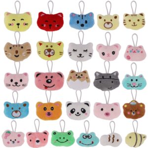 Prsildan 26 Pcs Mini Animal Plush Toys Set, Cute Small Animal Stuffed Toy Keychain for Kid Party Favors, Valentines Day Gifts for Kids Goody Bag Easter Egg Stuffers Carnival Classroom Prizes