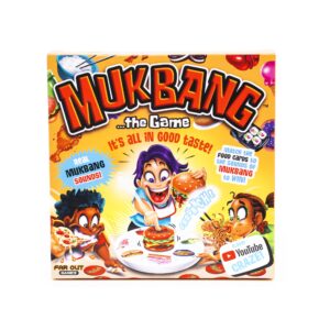 far out toys mukbang electronic food sound memory game, match cards to mukbang sounds, gaming unit, 35 food cards, slurp, crunch, belch, & more