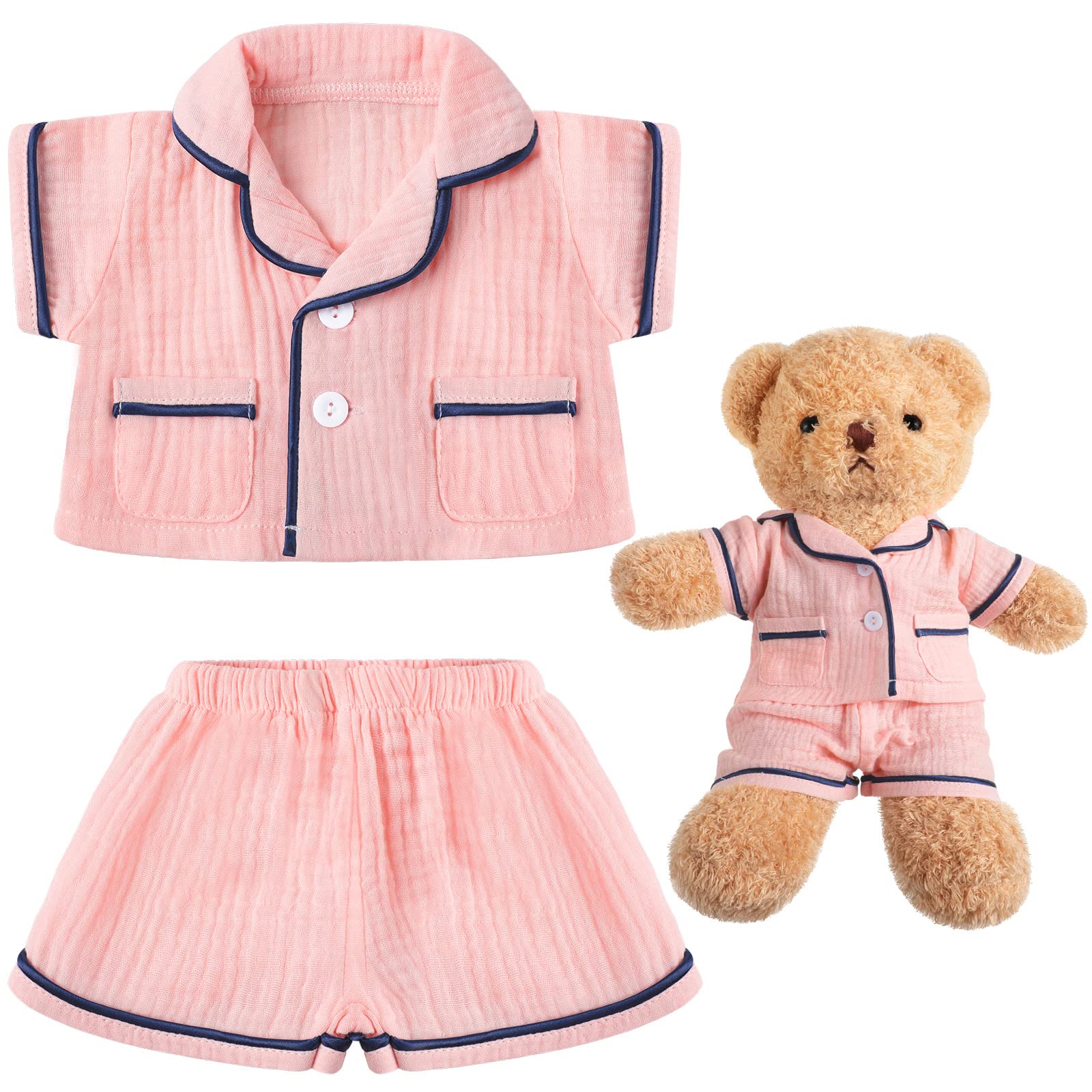 Hungdao Bear Clothes Bear Pajamas Make Your Own Animals Outfits Fits Most 14 Inches Bear Accessories, Pink