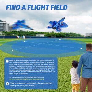 ANTSIR Remote Control Plane F-22 Raptor, 2.4Ghz Smart Gyroscope RC Airplane with Light Strip, Jet Fighter Toy Gift for Kids Beginner (Blue)