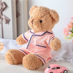 Hungdao Bear Clothes Bear Pajamas Make Your Own Animals Outfits Fits Most 14 Inches Bear Accessories, Pink