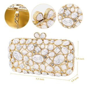 Turquoise Crystal Evening Clutch Bag Elegant Bride Wedding Party Purse for Women