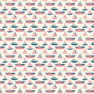 Ambesonne Sailing Duvet Cover Sets, Pattern of Little Ship Boat Yacht Submarine Marine Love for Cartoon, Bedding Set with 2 Duvet Covers 4 Pillowcases, 2 Pack Cal King Size, Multicolor