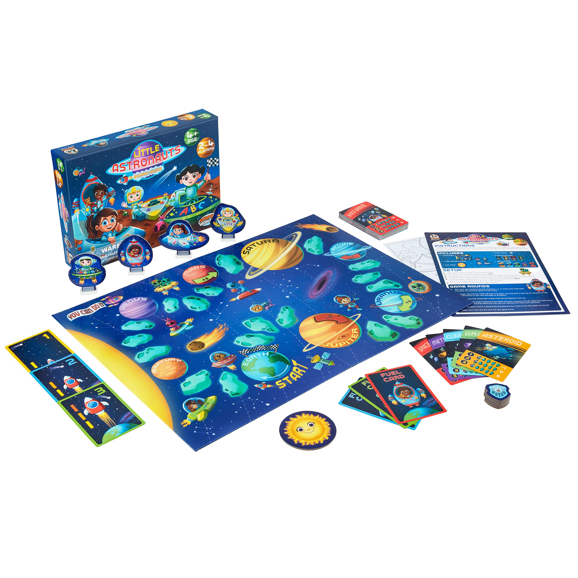 Jumping High Five Little Astronauts Board Game! Space Adventure Game for Kids Ages 4 and Up, Learn Through Play, Fly Around The Solar System in A Rocket Ship, Perfect for Family Game Night