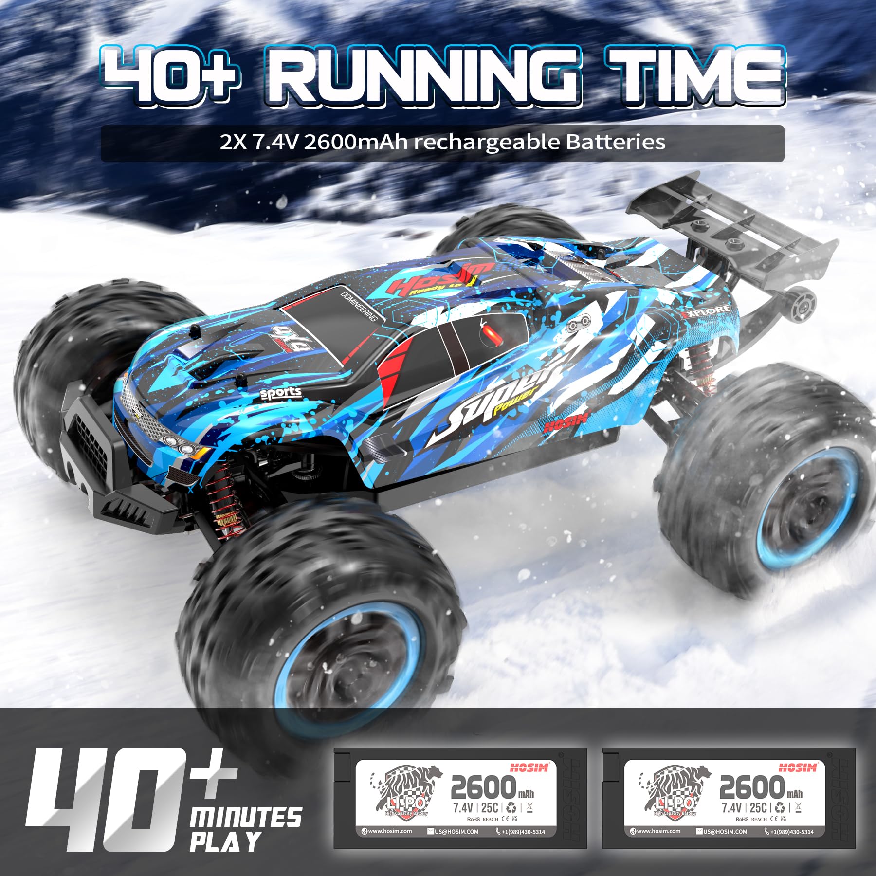 Hosim Brushless RC Cars, 1:10 68+ KMH High Speed Remote Control Car for Adults Boys, 4X4 All Terrains Waterproof Off Road Hobby Grade Large Fast Racing Buggy Toy Gift Monster Trucks