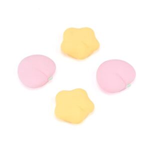 geekshare cute silicone joycon thumb grip caps, joystick cover compatible with nintendo switch/oled/switch lite,4pcs - peach & star