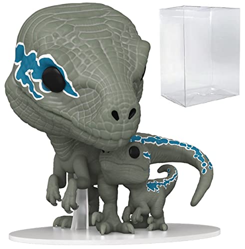 POP Jurassic World Dominion - Blue & Beta [Velociraptor] Funko Vinyl Figure (Bundled with Compatible Box Protector Case), Multicolor, 3.75 inches