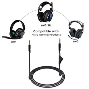 weishan A40 Cord Replacement for Astro A10 A40 TR Gaming Headsets, 3.5mm(1/8") Braided Detachable Audio Cable with Inline Volume Control, 6ft Long