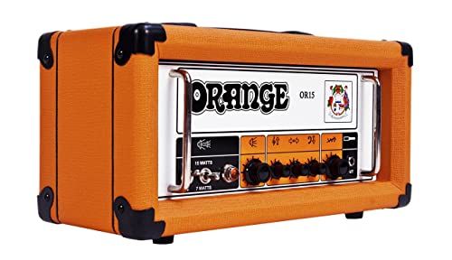 Orange OR15 15-Watt Single Channel, Compact Tube Guitar Amp Head with Instrument Cable and Austin Bazaar Polishing Cloth