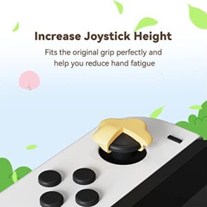 GeekShare Cute Silicone Joycon Thumb Grip Caps, Joystick Cover Compatible with Nintendo Switch/OLED/Switch Lite,4PCS - Peach & Star