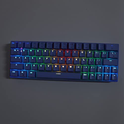 Yoidesu Wireless Mechanical Gaming Keyboard, Blue 64 Keys Wireless RGB Backlight Mechanical Keyboard 3 Modes 2.4G/BT 3.0, 5.0/Type c Wired Gaming Keyboard(Brown Switch)