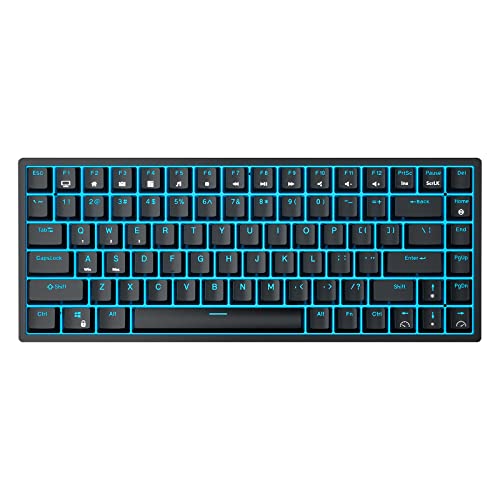 RK ROYAL KLUDGE RK84 Wireless Blue Backlit 75% Triple Mode BT5.0/2.4G/USB-C Hot Swappable Mechanical Keyboard, 84 Keys Tenkeyless Mechanical Keyboard w/Programmable Software, Brown Switch