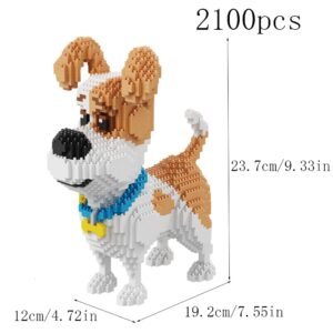 Building Block Animal Dog Micro Mini Block Dogs Building Animal Set DIY 3D Block Toy Building Blocks for Kids Or Adult 2100 Pieces