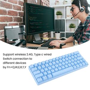 Yoidesu Wireless Mechanical Gaming Keyboard, Blue 64 Keys Wireless RGB Backlight Mechanical Keyboard 3 Modes 2.4G/BT 3.0, 5.0/Type c Wired Gaming Keyboard(Brown Switch)