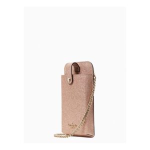 Kaste Spade Shimmy Glitter Boxed North South Tab Crossbody Phone Wallet Rose Gold