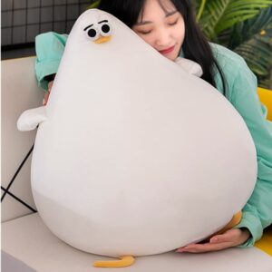 OUKEYI Funny Plush Seagull Pillow, Simulation Cute Fat Chicken Doll Toys, Soft Stuffed CushionsChicken Plush Pillow Floor Mat Kawaii Festival Gifts (15.7inches)