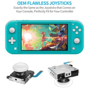 Joystick Replacement for Switch Lite – 19 in 1 OEM Analog Stick Thumbstick Parts Repair Tool Kit Accessories with Y00 Triwing Screwdriver, Thumb Caps, Tweezers for OLED JoyCon Joy Con Controller