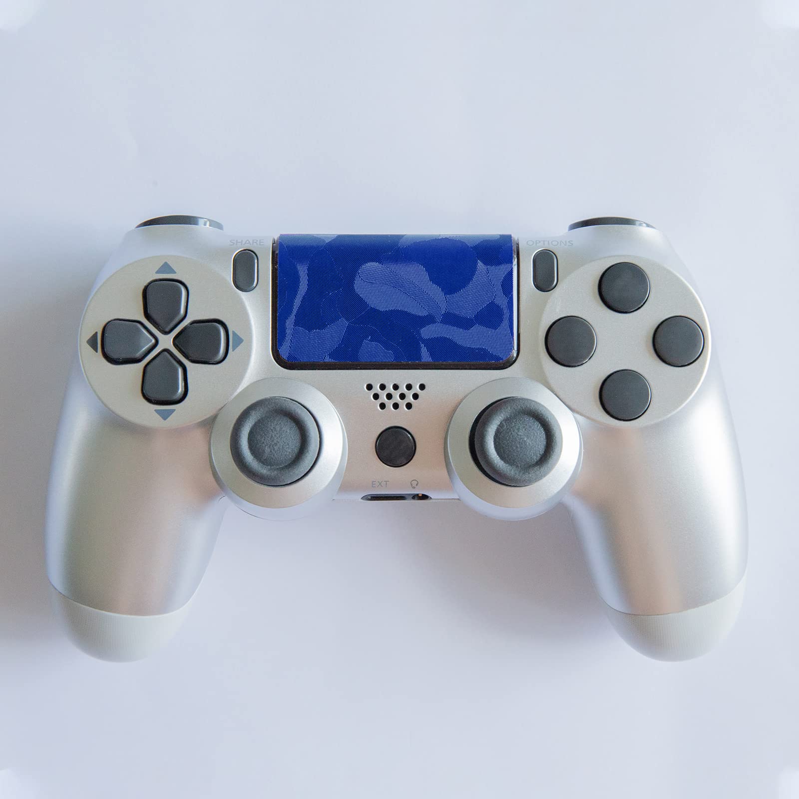 2Pcs of HOTLINEGAMES Touchpad Protector Compatible with PS4 Controller, Enhanced Texture Skin Compatible with Playstation 4 DualShock,Pre-Cut,Easy to Apply,Easily Add Protection (Mirage Camo Blue)