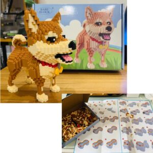 Building Block Bricks Animal Dog Shiba Inu Micro Mini Block Dogs Building Animal Set DIY 3D Block Toy Building Blocks for Kids Or Adult and Teens1850 Pieces