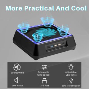 Cooling Fan for Xbox Series X, Xbox Series X Cooling Fan with 3 Levels Adjustable Speed Cooling Fan System, Low Noise, Extra 3 USB Port, Xbox Series X Cooling Station with 6 Colors RGB LED Light