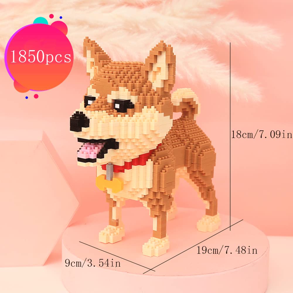 Building Block Bricks Animal Dog Shiba Inu Micro Mini Block Dogs Building Animal Set DIY 3D Block Toy Building Blocks for Kids Or Adult and Teens1850 Pieces