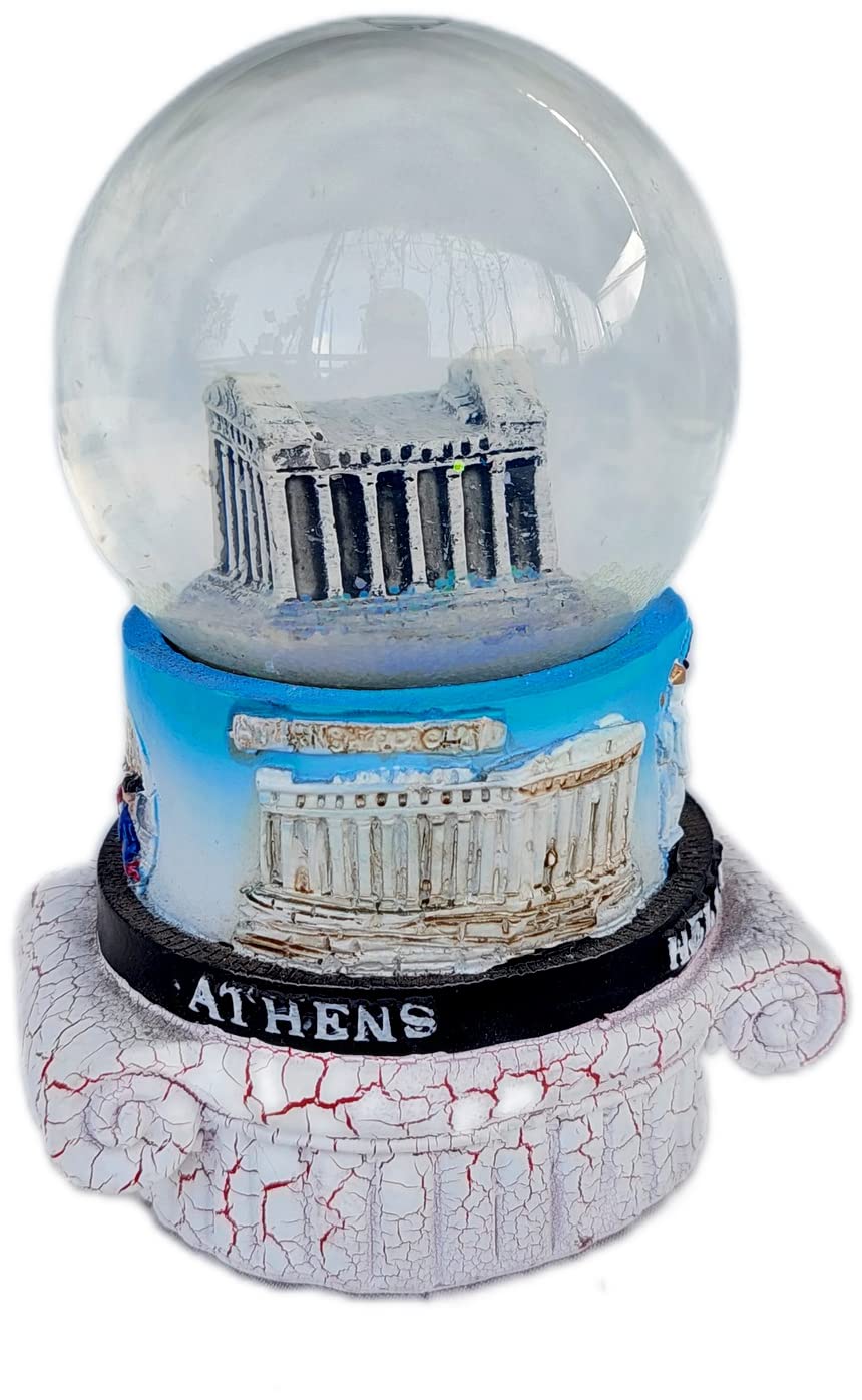 New Souvenir Snowdome Greek Greece Athens Snowglobe Parthenon Acropolis 11cm