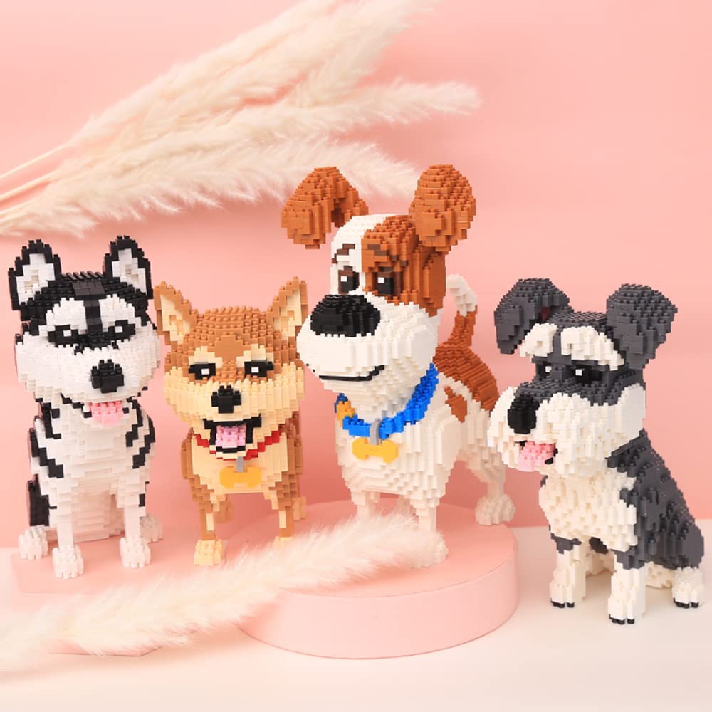 Building Block Animal Dog Micro Mini Block Dogs Building Animal Set DIY 3D Block Toy Building Blocks for Kids Or Adult 2100 Pieces