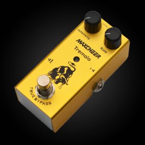 MAXCHEER Electric Guitar Tremolo Intensity/Rate Knob Effect Pedal Mini Single Type DC 9V True Bypass (Yellow)