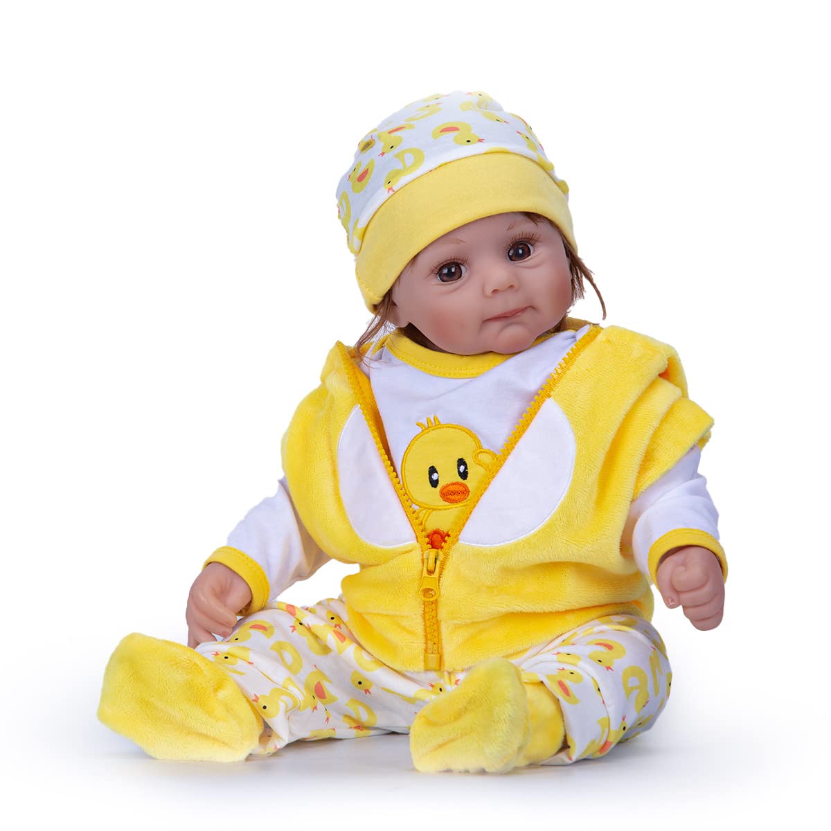 MAIHAO Reborn Baby Doll Clothes for 17-22 Inch Newborn Baby Doll Boy, 17-22 inch Yellow Duck 5pcs Set Baby Doll Clothes Outfit Accessories fit 17-22 Inch Baby Doll Girl