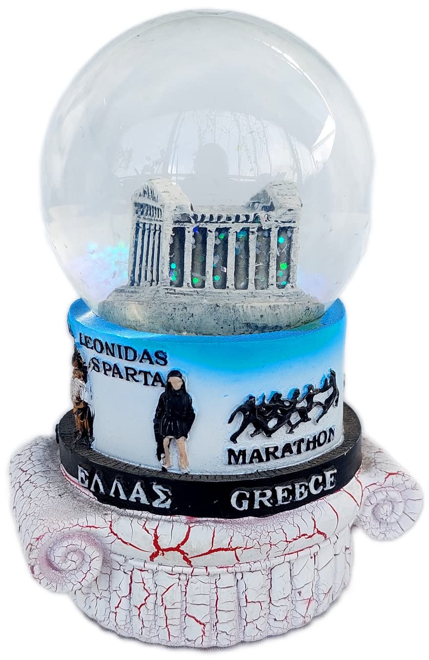 New Souvenir Snowdome Greek Greece Athens Snowglobe Parthenon Acropolis 11cm