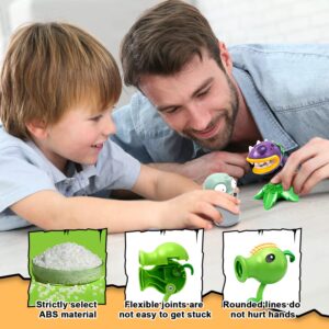 Maikerry Plants and Zombies Toys vs Egg Transformation Series Assembled Toys Action Figures Set Gift Game Fan Party Birthday Gifts Zombie PVZ Toys Figurines for Boys Girls