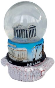 new souvenir snowdome greek greece athens snowglobe parthenon acropolis 11cm