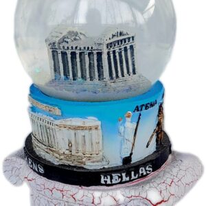 New Souvenir Snowdome Greek Greece Athens Snowglobe Parthenon Acropolis 11cm