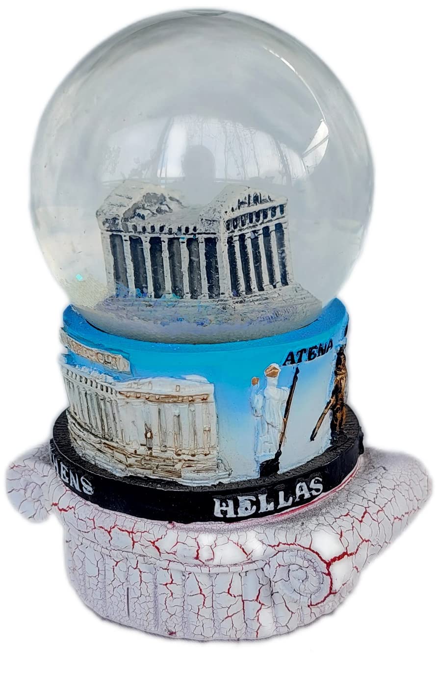 New Souvenir Snowdome Greek Greece Athens Snowglobe Parthenon Acropolis 11cm